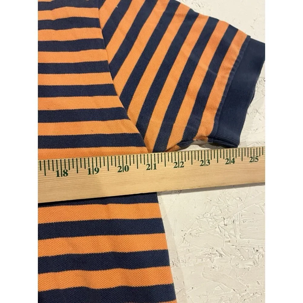 Vintage Polo Ralph Lauren Shirt Lot Mens L Striped Orange‎ Blue Preppy Casual